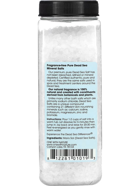 One With Nature, Dead Sea Bath Salts, Fragrance Free, 32 oz