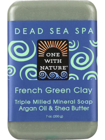 One With Nature, French Green Clay Dead Sea Spa Bar Soap, 7 oz