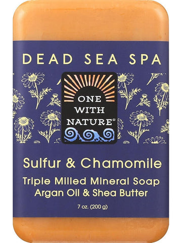 One With Nature, Sulfur & Chamomile Dead Sea Spa Bar Soap, 7 oz