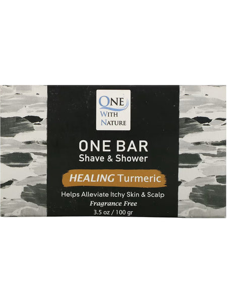 One With Nature, One Bar Shave & Shower, Healing Turmeric, Fragrance Free, 3.5 oz