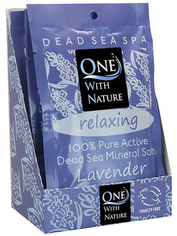 One With Nature, Relaxing Lavender Bath Salts, Counter Display, 6 Packs (2.5 oz)