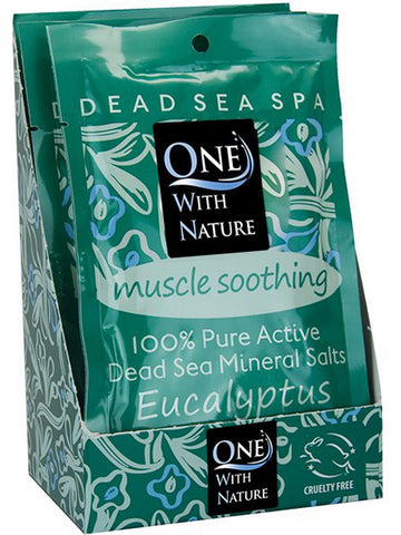 One With Nature, Muscle Soothing, Eucalyptus, Bath Salts, Counter Display, 6 Packs (2.5 oz)