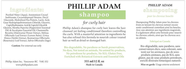 Phillip Adam, Shampoo for Curly Hair, 12 fl oz