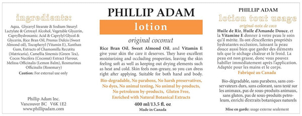 Phillip Adam, Lotion, Original Coconut, 13.5 fl oz