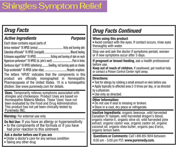 Puremedy, Shingles Symptom Relief, 1 oz