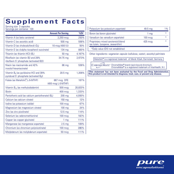 Pure Encapsulations, Nutrient 950 w/o Iron, 360 vcaps