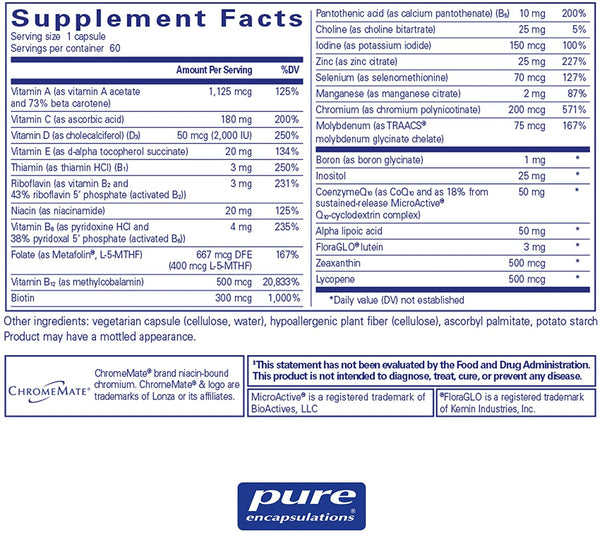 Pure Encapsulations, O.N.E. Multivitamin, 60 caps