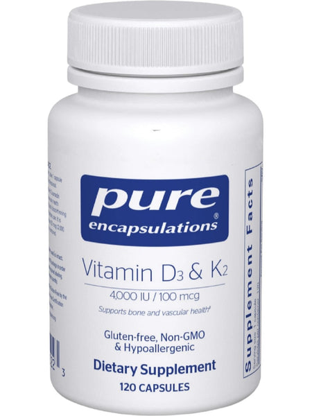 Pure Encapsulations, Vitamin D3 & K2, 120 capsules