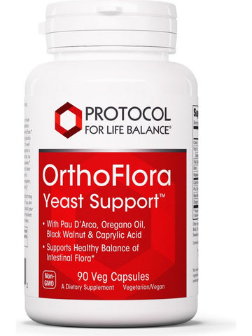 Protocol For Life Balance, OrthoFlora, Yeast Support, 90 Veg Capsules