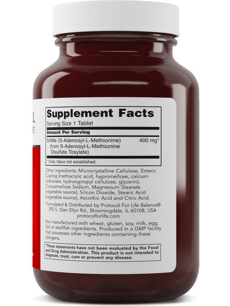 Protocol For Life Balance, SAMe, 400 mg, 60 Tablets