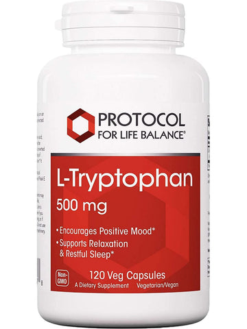 Protocol For Life Balance, L-Tryptophan, 500 mg, 120 Veg Capsules