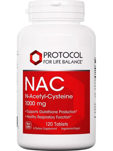 Protocol For Life Balance, NAC (N-Acetyl Cysteine), 1,000 mg, 120 Tablets