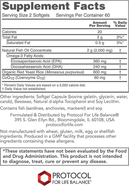 Protocol For Life Balance, Cardio Tri-Plex, 120 Softgels