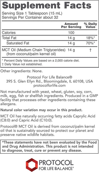 Protocol For Life Balance, Pure, MCT Oil, 16 fl oz (473 mL)