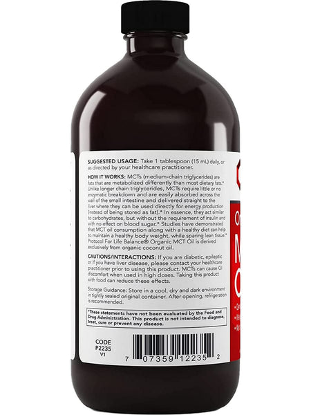 Protocol For Life Balance, Organic MCT Oil, 16 fl oz (473 mL)
