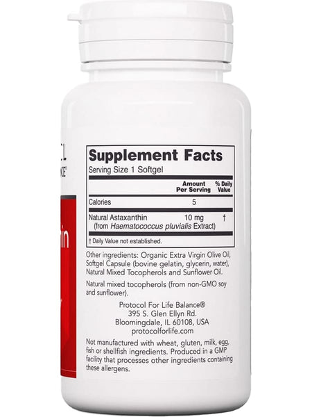 Protocol For Life Balance, Astaxanthin, 10 mg, 60 Softgels