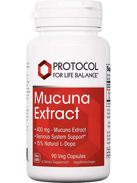 Protocol For Life Balance, Mucuna Extract, 400 mg, 90 Veg Capsules