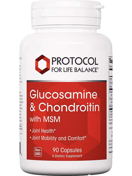 Protocol For Life Balance, Glucosamine & Chondroitin with MSM, 90 Veg Capsules