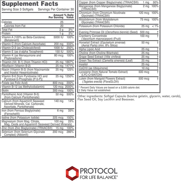 Protocol For Life Balance, Ortho Multi, Softgel for Women, 90 Softgels