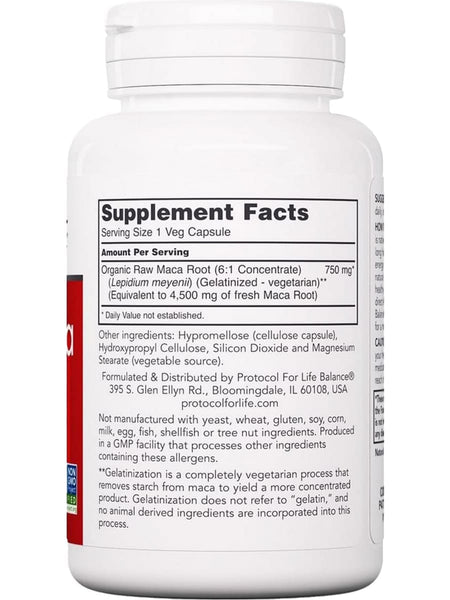 Protocol For Life Balance, Raw Maca, 750 mg, 90 Veg Capsules