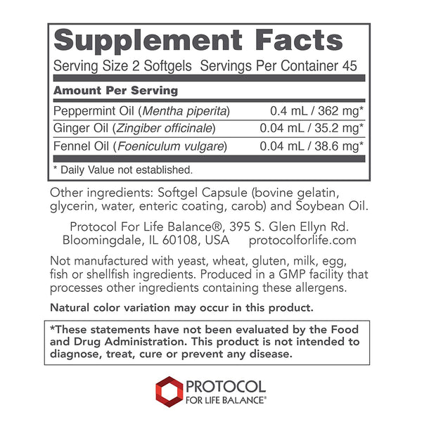 Protocol For Life Balance, Peppermint Oil G.I., 90 Softgels