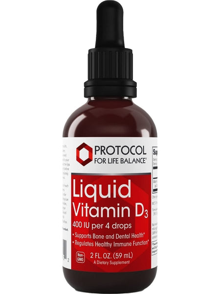 Protocol For Life Balance, Liquid Vitamin D-3, 400 IU, 2 fl oz (59 mL)