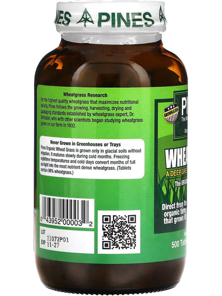 PINES Wheat Grass, Wheat Grass 500 mg, 500 Tablets