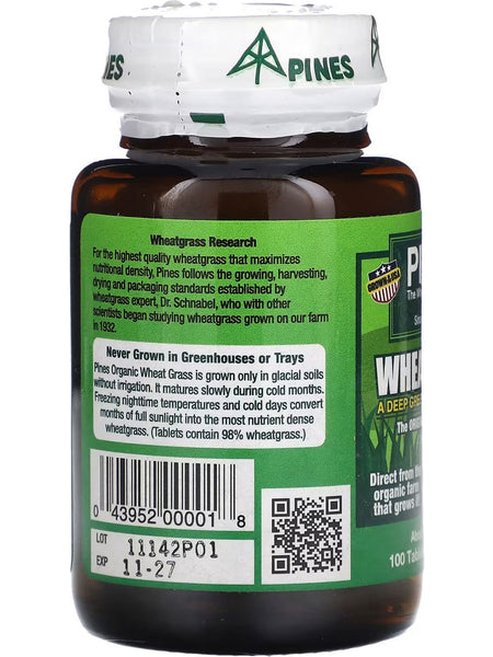 PINES Wheat Grass, Wheat Grass 500 mg, 100 Tablets