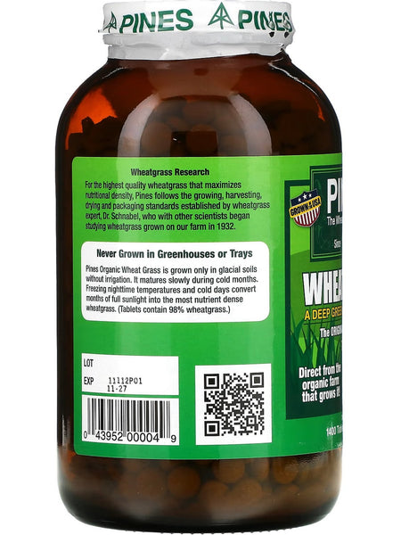 PINES Wheat Grass, Wheat Grass 500mg, 1400 Tablets