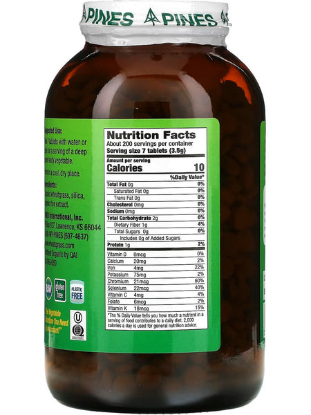 PINES Wheat Grass, Wheat Grass 500mg, 1400 Tablets