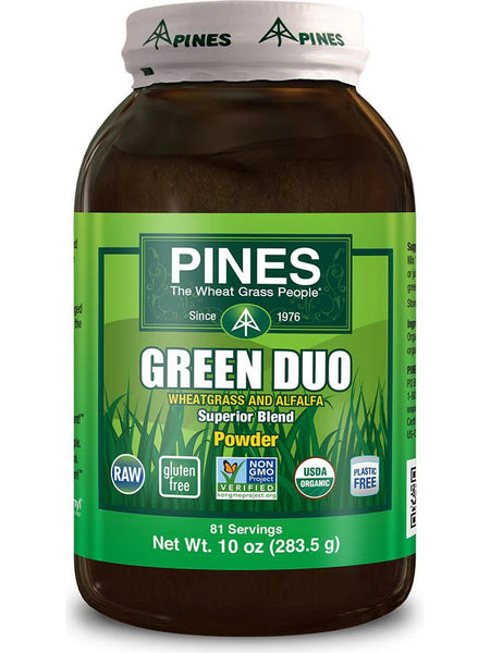 PINES Wheat Grass, Green Duo Powder, 10 oz