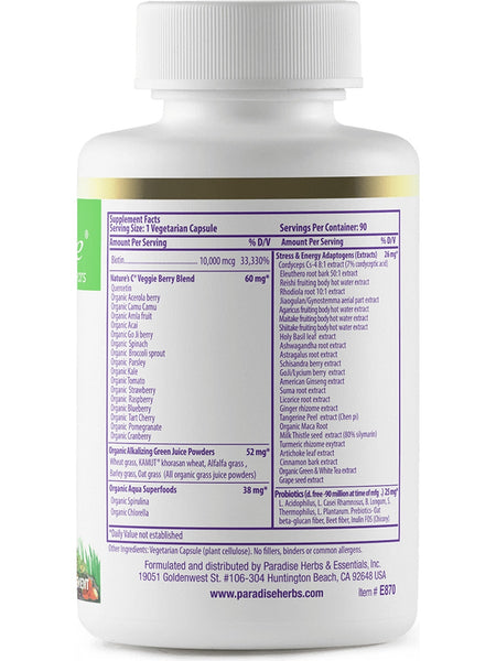 Paradise Herbs, Earths Blend, Biotin, 10,000mcg, 90 vegetarian capsules