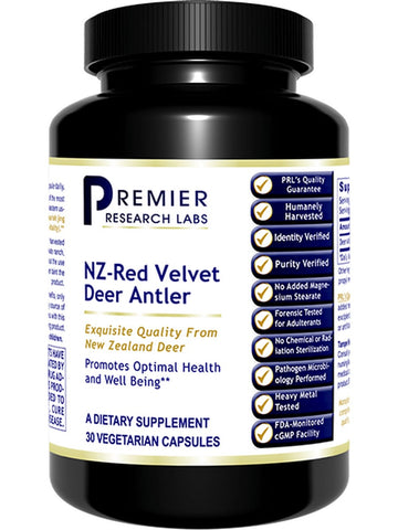 Premier Research Labs, NZ-Red Velvet Deer Antler, 30 Plant-Source Capsules