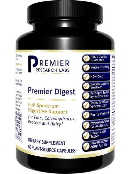 Premier Research Labs, Premier Digest, 60 Plant-Source Capsules