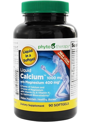 Phyto Therapy, Liquid Calcium with Magnesium, 90 Softgels