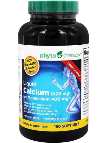 Phyto Therapy, Liquid Calcium with Magnesium, 180 Softgels