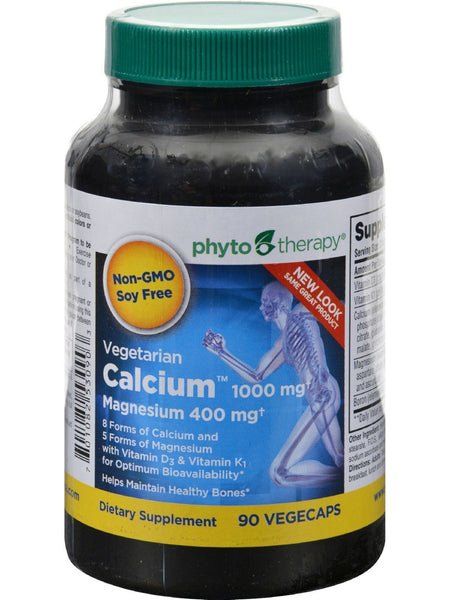 Phyto Therapy, Vegetarian Calcium with Magnesium, 90 Vegecaps