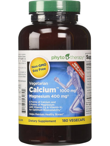 Phyto Therapy, Vegetarian Calcium with Magnesium, 180 VegeCaps