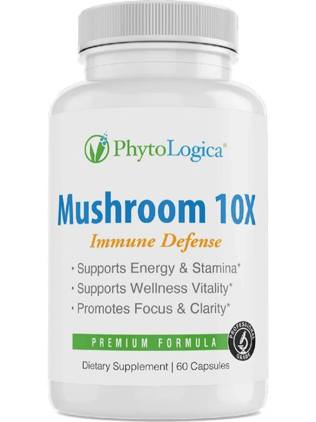 PhytoLogica, Mushroom 10X, Immune Defense, 60 Capsules