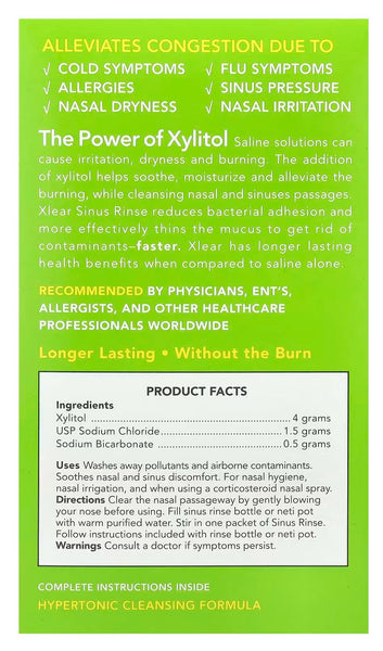 Xlear, Sinus Rinse Packets with Xylitol, 50 Count/6 gm Packets