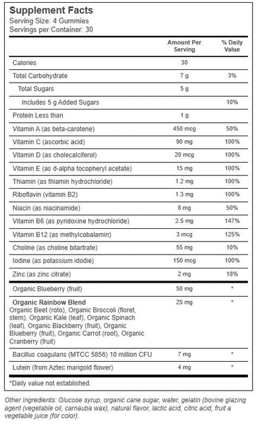 Rainbow Light, Kid’s Multivitamin Gummies + Brain & Eye Support, 120 Gummies