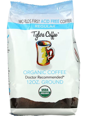 Tylers Coffee, Regular Organic Coffee, Ground, 12 oz