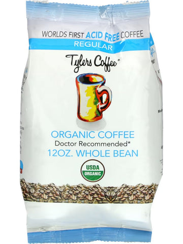 Tylers Coffee, Regular Organic Coffee, Whole Bean, 12 oz