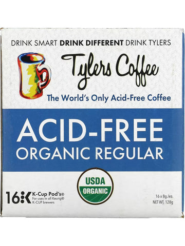 Tylers Coffee, Acid-Free Organic Regular, 16 K-Cup Pod's