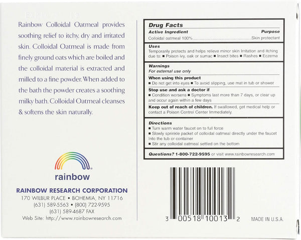 Rainbow Research, Colloidal Oatmeal Powder Bath 1.5oz, 3 Packets (1.5 oz)