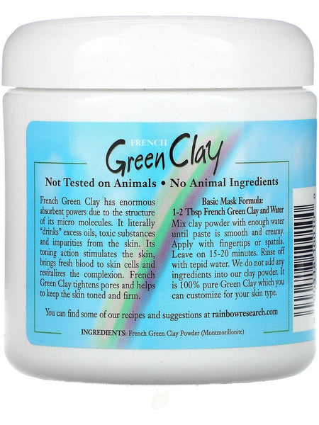 Rainbow Research, French Green Clay Jar, 8 oz