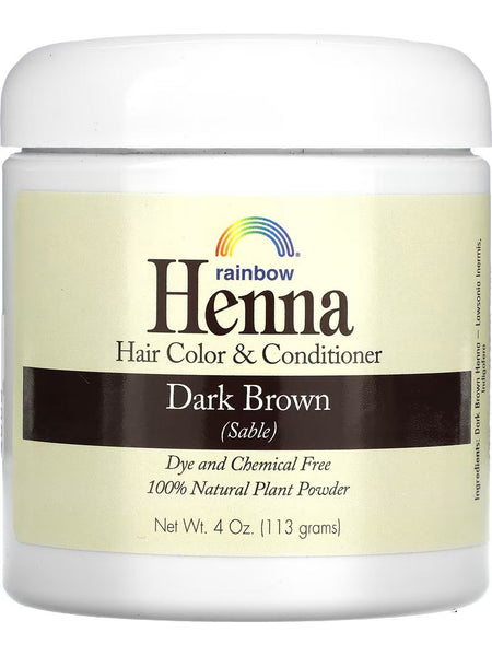 Rainbow Research, Henna, Dark Brown (Sable), 4 oz