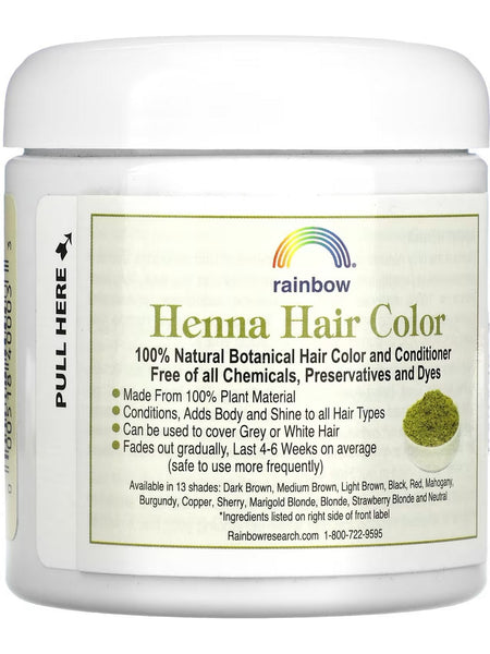 Rainbow Research, Henna, Dark Brown (Sable), 4 oz