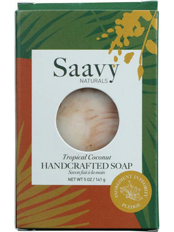 Saavy Naturals, Handcrafted Soap, Tropical Coconut, 5 oz