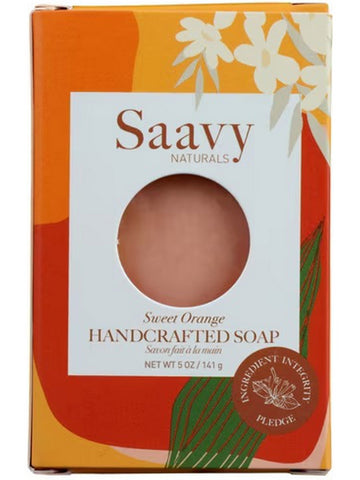 Saavy Naturals, Handcrafted Soap, Sweet Orange, 5 oz